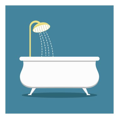 Banyo, illüstrasyon, beyaz arka plan üzerinde vektör.