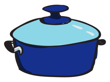 Mavi tencere, illüstrasyon, beyaz arka plan vektör.