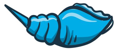 Mavi kabuk, illüstrasyon, beyaz arkaplanda vektör.