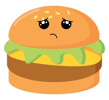 Burger, illüstrasyon, beyaz arka plan vektör.