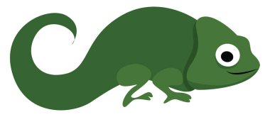 Yeşil bukalemun, illüstrasyon, beyaz arkaplanda vektör.