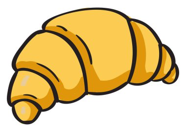 Kruvasan, illüstrasyon, beyaz arka plan üzerinde vektör.