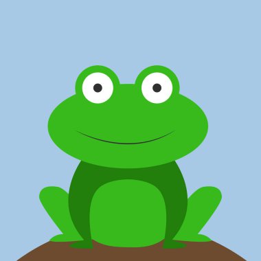 Mutlu kurbağa, illüstrasyon, beyaz arka plan vektör.