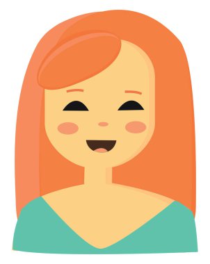 Mutlu kız, illüstrasyon, beyaz arkaplan vektörü.