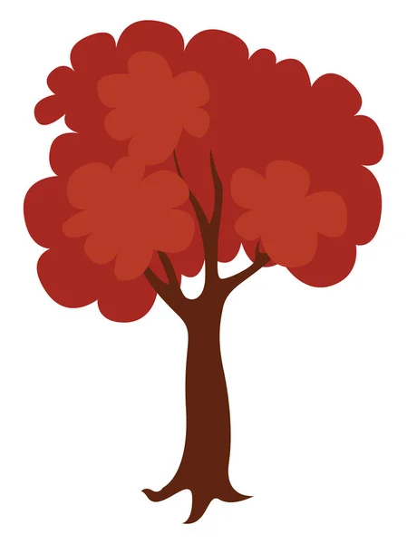 Red tree, illustration, vector on white background. — Stock Vector