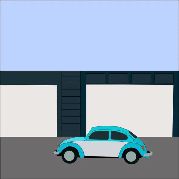 Niebieski samochód, ilustracja, wektor na białym tle. — Wektor stockowy