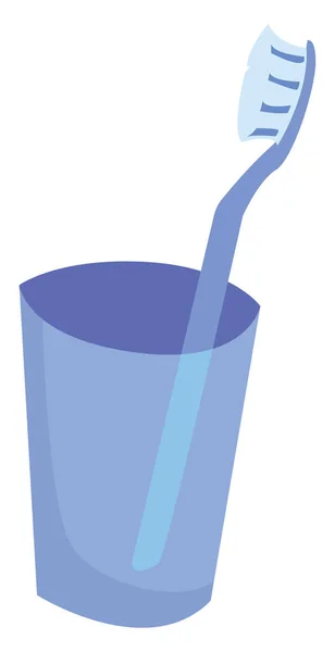 Brosse à dents bleue, illustration, vecteur sur fond blanc. — Image vectorielle