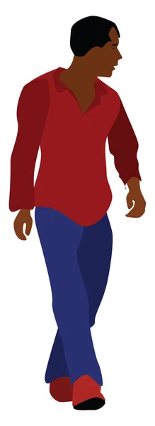 Niño con camisa roja, ilustración, vector sobre fondo blanco . — Archivo Imágenes Vectoriales