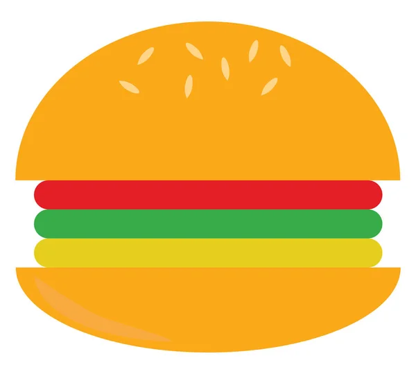 Burger, Illustration, Vektor auf weißem Hintergrund. — Stockvektor