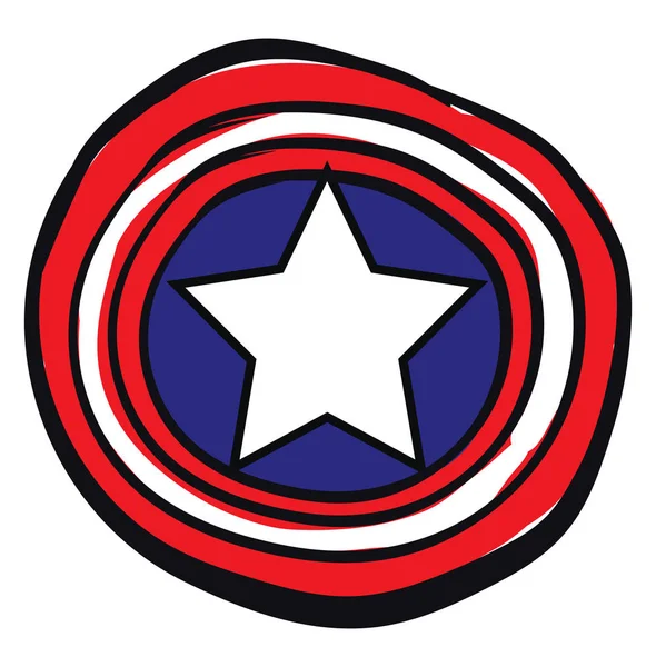 Captain America Shield, illustratie, vector op witte achtergrond — Stockvector