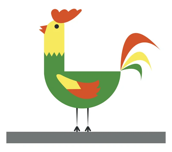 Rooster, illustration, vector on white background. — Stock Vector