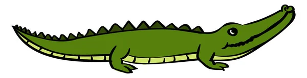 Krokodil, illustratie, vector op witte achtergrond. — Stockvector