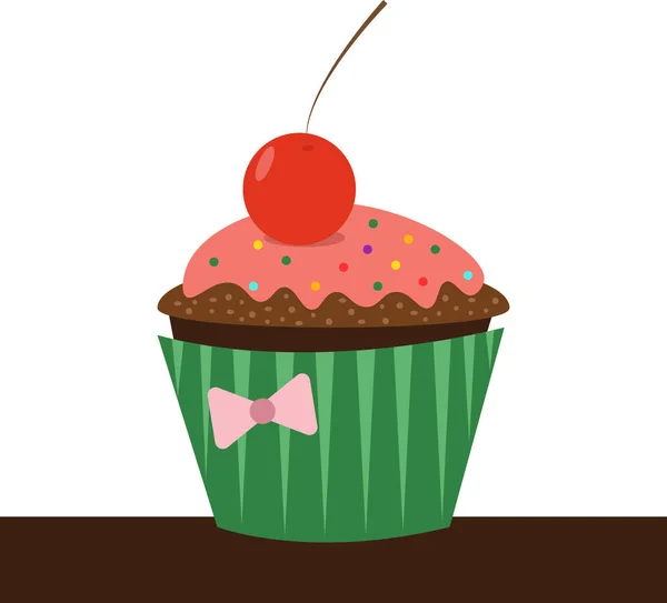 Cupcake, illustration, vecteur sur fond blanc . — Image vectorielle