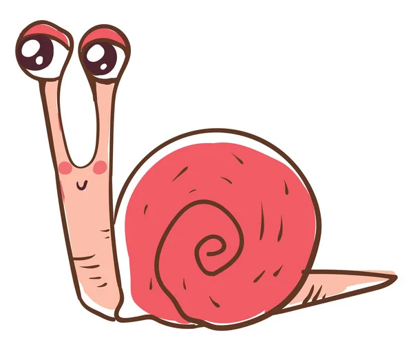 Cute snail, illustration, vector on white background. — Stock Vector