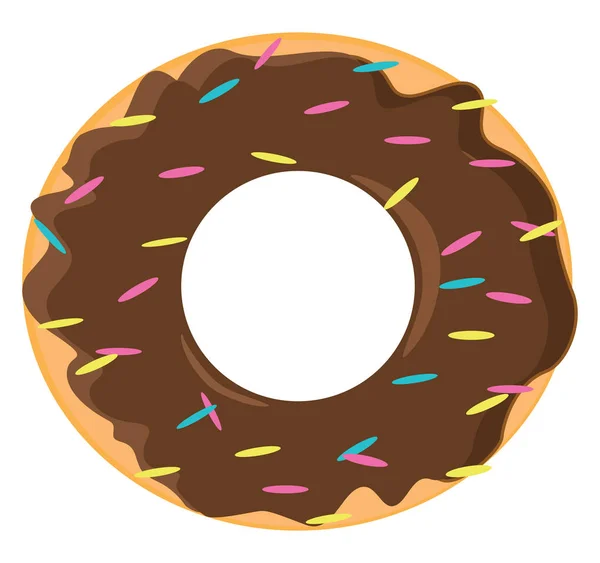 Çikolata donut, illüstrasyon, beyaz arka plan vektör. — Stok Vektör