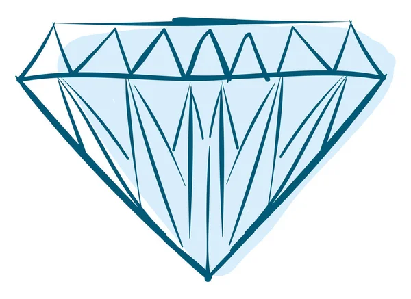 Blauwe diamant, illustratie, vector op witte achtergrond. — Stockvector