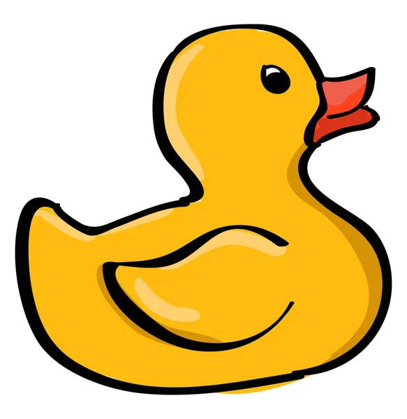 Rubber duck, illustration, vector on white background. — Stock Vector