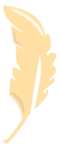 Pluma amarilla, ilustración, vector sobre fondo blanco. — Archivo Imágenes Vectoriales
