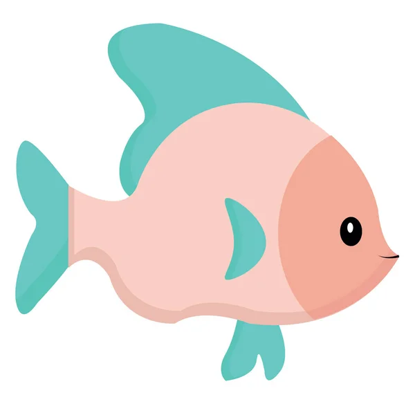 ピンクの魚、イラスト、白い背景のベクトル. — ストックベクタ