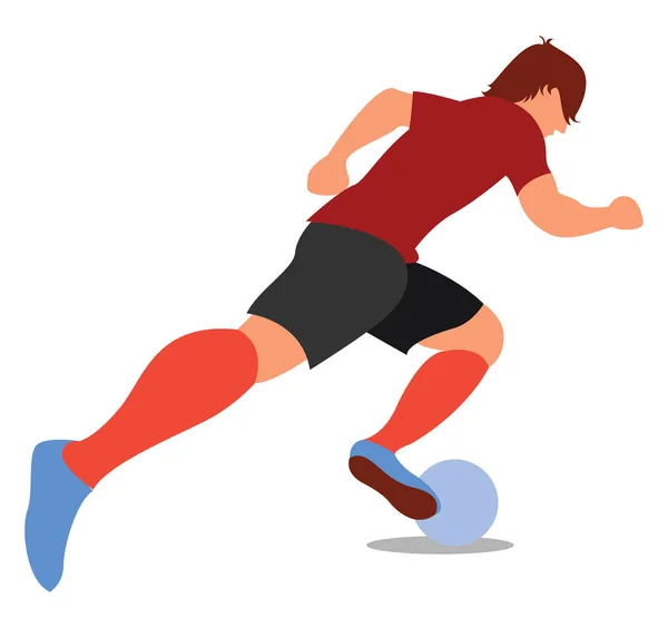 Joueur de football, illustration, vecteur sur fond blanc . — Image vectorielle
