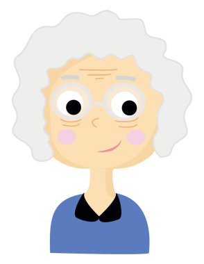 Büyükanne, illüstrasyon, beyaz arka plan vektör.