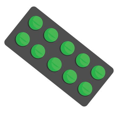 Yeşil haplar, illüstrasyon, beyaz arka plan vektör.