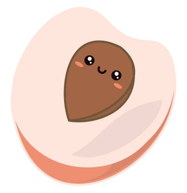 Yarım şeftali, illüstrasyon, beyaz arka plan üzerinde vektör.