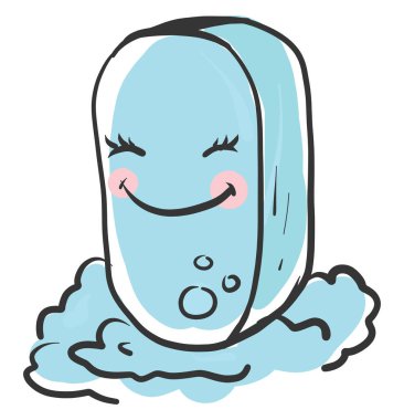 Mutlu sabun, illüstrasyon, beyaz arka plan vektör.