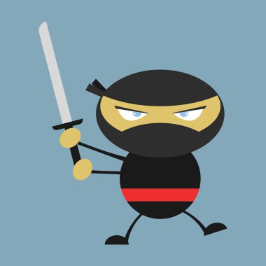 Ninja, illüstrasyon, beyaz arka plan vektör.