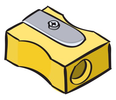 Sarı keskinleştirme, illüstrasyon, beyaz arka plan üzerinde vektör.