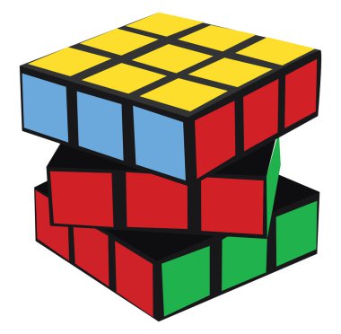 Rubiks küpü, illüstrasyon, beyaz arka plan üzerinde vektör.