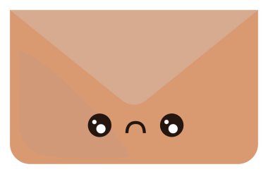 Üzgün zarf, illüstrasyon, beyaz arka plan üzerinde vektör.