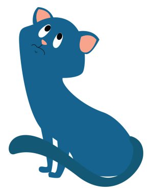 Üzgün küçük kedi, illüstrasyon, beyaz arka plan vektör.