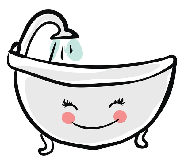 Baño feliz, ilustración, vector sobre fondo blanco . — Vector de stock