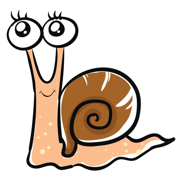 Escargot mignon, illustration, vecteur sur fond blanc. — Image vectorielle