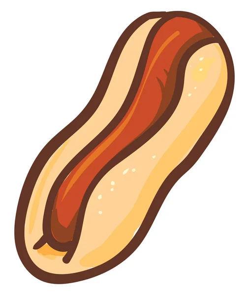 Hot dog, illustration, vector on white background. — Stock Vector