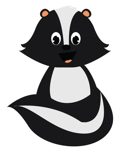 Little skunk, illustration, vector on white background. — Stock Vector