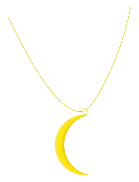 Moon necklace, illustration, vector on white background. — Stock Vector