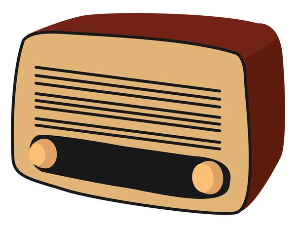 Retro radio, illustratie, vector op witte achtergrond. — Stockvector