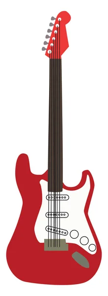 Chitarra rossa, illustrazione, vettore su sfondo bianco . — Vettoriale Stock