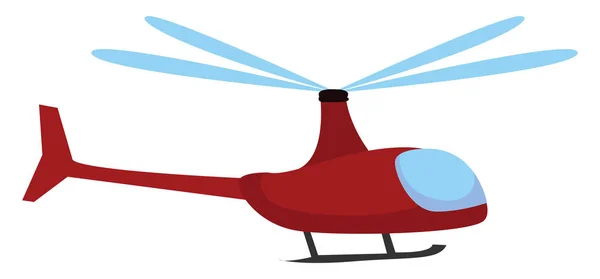 Red helicopter, illustration, vector on white background. — Stock Vector