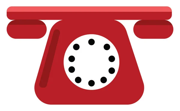 Teléfono rojo, ilustración, vector sobre fondo blanco . — Archivo Imágenes Vectoriales