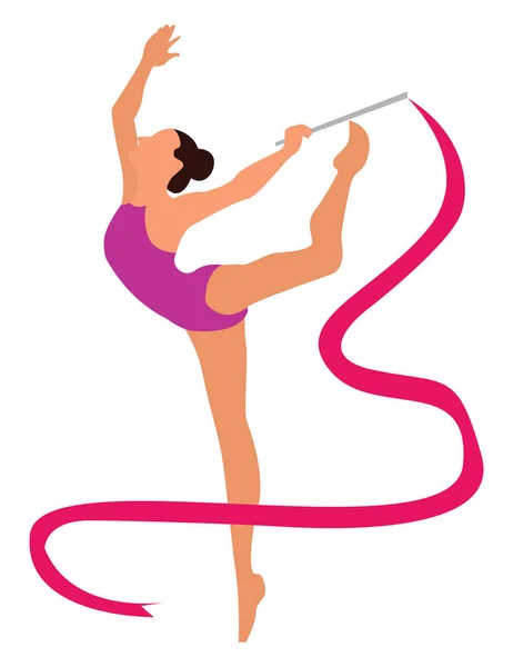 Gimnasia rítmica, ilustración, vector sobre fondo blanco . — Archivo Imágenes Vectoriales