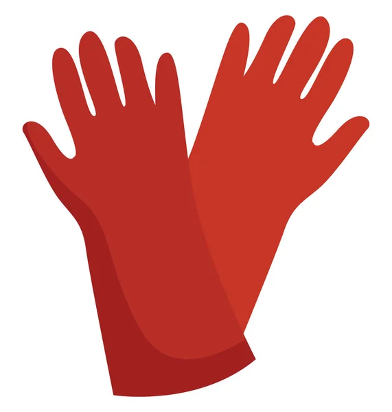 Rode handschoenen, illustratie, vector op witte achtergrond. — Stockvector