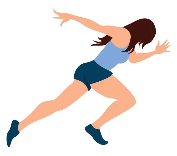 Löpare flicka, illustration, vektor på vit bakgrund. — Stock vektor