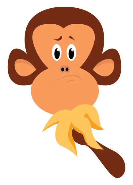 悲伤的猴子，插图，白色背景上的矢量. — 图库矢量图片