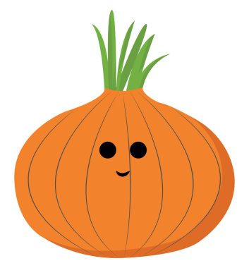 Sevimli schalotte, illüstrasyon, beyaz arka plan vektör.