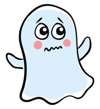 Korkmuş hayalet, illüstrasyon, beyaz arka plan vektör.