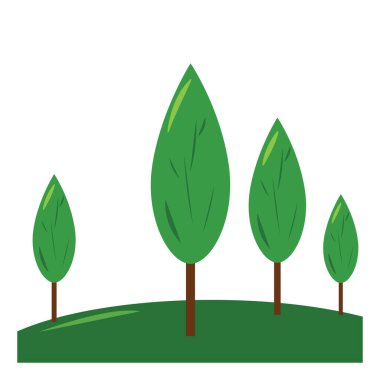 Uzun ağaç, illüstrasyon, beyaz arkaplan üzerindeki vektör.