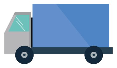 Mavi kamyon, illüstrasyon, beyaz arka plan üzerinde vektör.